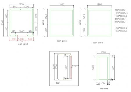 Chambre froide sans groupe isolation 100 mm 1960x2260x2200 mm - Combisteel - 7087.0040