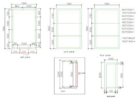 Chambre froide sans groupe isolation 100 mm 1960x3160x2200 mm - Combisteel - 7087.0050
