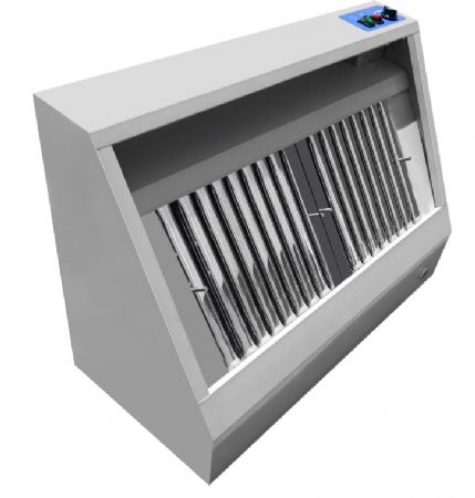 Hotte murale professionnelle avec moteur 2 filtres - 1000x900x450 mm