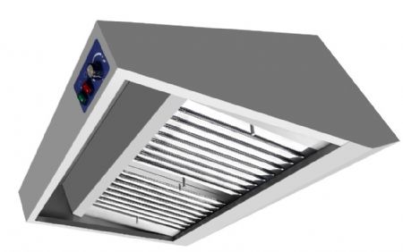 Hotte murale professionnelle avec moteur 2 filtres - 1000x900x450 mm