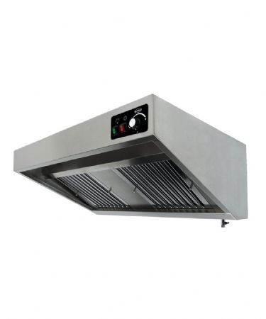 Hotte murale inox 2 filtres avec moteur - 1200x900x450 mm