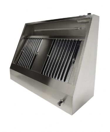 Hotte murale inox 2 filtres avec moteur - 1200x900x450 mm