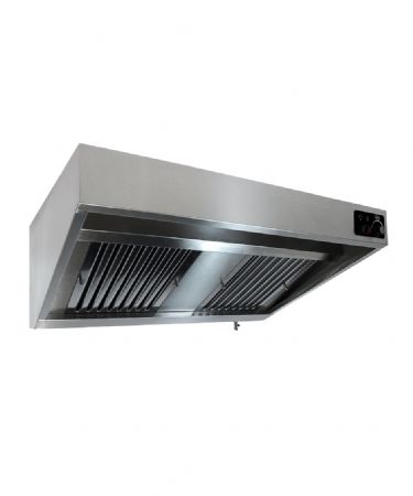 Hotte murale inox 2 filtres avec moteur - 1200x900x450 mm