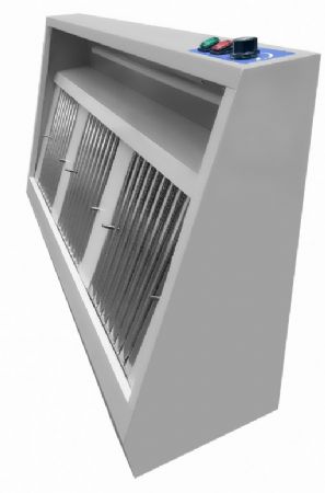 Hotte murale inox professionnelle avec 3 filtres et moteur - 1600x900x450 mm