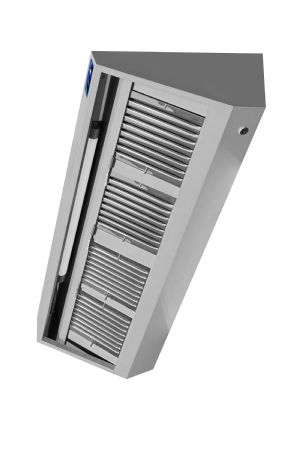 Hotte murale professionnelle 4 filtres moteur inox - 2400x900x450 mm