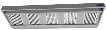 Hotte murale inox avec moteur et 5 filtres - 3000x900x450 mm