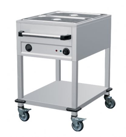 Chariot bain-marie 2 bacs GN 1/1 mobile avec freins - Combisteel - 7088.0200