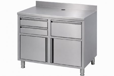 Meuble bas de rangement inox avec 2 portes - Combisteel - 7088.1005 Meuble bas de rangement inox avec 2 portes - Combisteel - 7088.1005