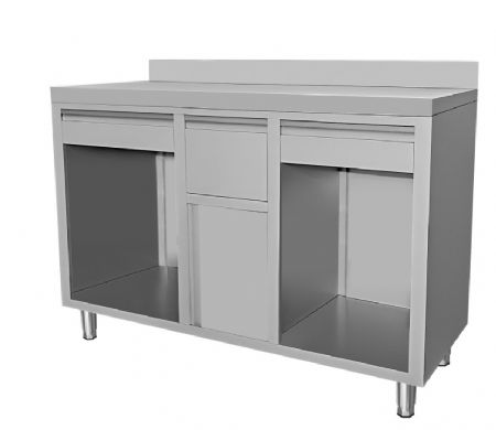 Table  caf en inox professionnelle - 1500x600x1150 mm