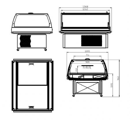Réfrigérateur îlot 190 L capacité nette - Combisteel - 7090.0025