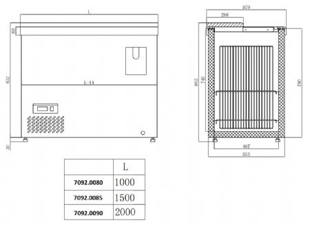 Conservateur de bouteilles 612 litres à couvercle inox 2000x579x862 mm - Combisteel - 7092.0090
