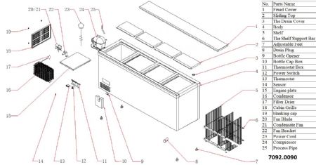 Conservateur de bouteilles 612 litres à couvercle inox 2000x579x862 mm - Combisteel - 7092.0090