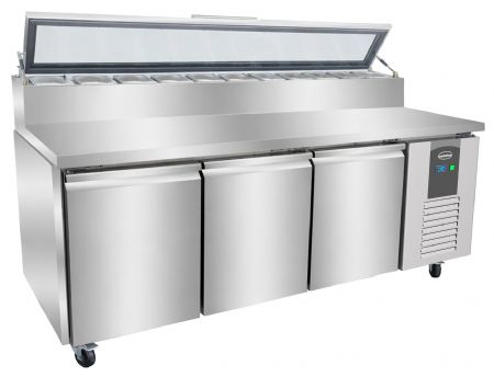 Saladette professionnelle 3 portes 8 bacs GN 1/3 couvercle verre positive - Combisteel - 7092.0115 Saladette professionnelle 3 portes 8 bacs GN 1/3 couvercle verre positive - Combisteel - 7092.0115