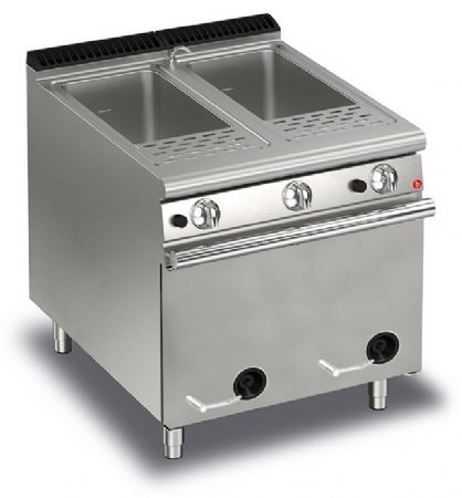 Cuiseur à pâtes monobloc gaz - 2 x 26 litres - Gamme QUEEN 700 - Baron - 70QCPG800FC