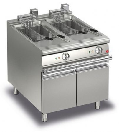 Friteuse cuisine pro électrique sur placard - 15 + 15 litres - Gamme Queen 700 - Baron - 70QFRIE815-2
