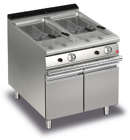 Friteuse cuisine pro gaz monobloc - 15 + 15 litres - Gamme Queen 700 - Baron - 70QFRIG815