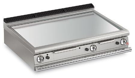 Plancha professionnelle à poser gaz surface lisse chromée 19,5 kW - Baron - 70QFTTG1205