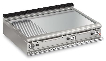 Plancha professionnelle à poser alimentation gaz surface rainurée 19,5 kW - Baron - 70QFTTG1225