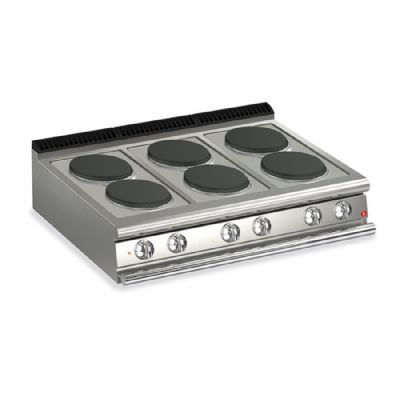 Plaque de cuisson électrique posable - 6 foyers diamètre 220 mm avec puissance 15,6 kW Plaque de cuisson électrique posable - 6 foyers diamètre 220 mm avec puissance 15,6 kW