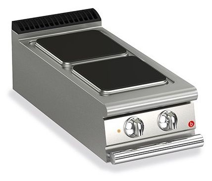 Fourneau profondeur 700 Plaque de cuisson 2 plaques carrées électriques Monophasé 5.2 kW - Gamme Queen - Baron - 70QPCE401