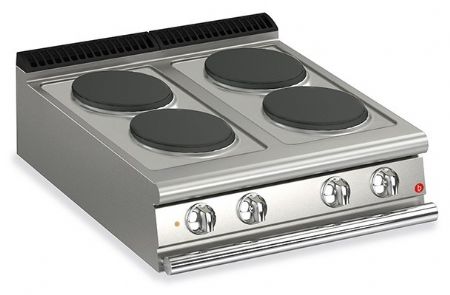 Fourneau à plaque de cuisson - 4 plaques électriques - Gamme QUEEN 700 - Baron - 70QPCE800