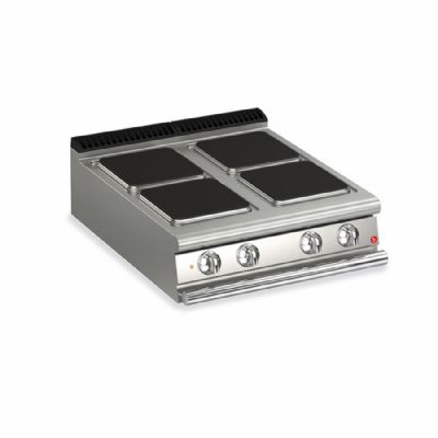 Plaque de cuisson électrique 4 foyers carrés à poser - puissance 10,4 kW - 800x700x250 Plaque de cuisson électrique 4 foyers carrés à poser - puissance 10,4 kW - 800x700x250