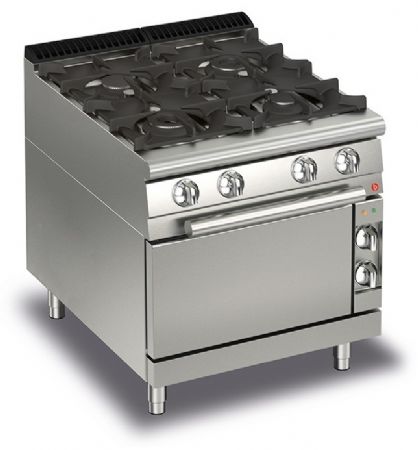Fourneau 4 feux vifs gaz sur four gaz - Gamme QUEEN 700 - Baron - 70QPCFG801 Fourneau 4 feux vifs gaz sur four gaz - Gamme QUEEN 700 - Baron - 70QPCFG801
