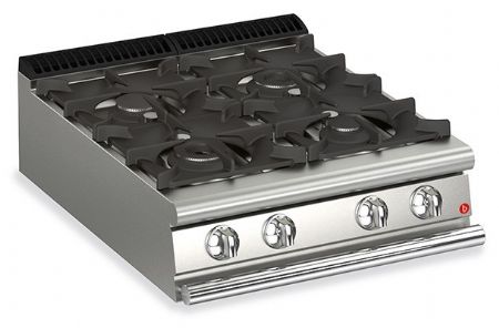Fourneau à plaque de cuisson de table 4 feux vifs gaz - Gamme QUEEN 700 - Baron - 70QPCG801
