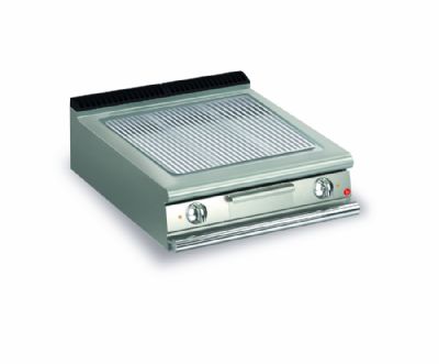 Plancha électrique de comptoir surface rainurée acier AISI 430 - 800x700x250 Plancha électrique de comptoir surface rainurée acier AISI 430 - 800x700x250
