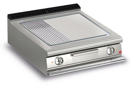 Plancha professionnelle triphasé à poser surface rainurée 10.8 kW - Baron - 70QSFTE827