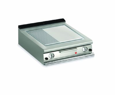 Plancha gaz de comptoir inox AISI 430 striée 1/3 et lisse 2/3 - 800x700 Plancha gaz de comptoir inox AISI 430 striée 1/3 et lisse 2/3 - 800x700
