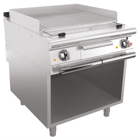 Grillade électrique avec placard ouvert en soubassement - 38 dm² - Largeur 800 mm - Gamme QUEEN 700 - Baron - 70QSGVE800P