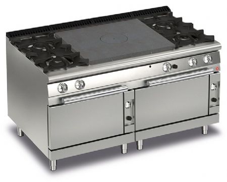 Fourneau 4 feux vifs gaz + plaque coup de feu sur 2 fours gaz - Gamme QUEEN 700 - Baron - 70QTP2FG161 Fourneau 4 feux vifs gaz + plaque coup de feu sur 2 fours gaz - Gamme QUEEN 700 - Baron - 70QTP2FG161