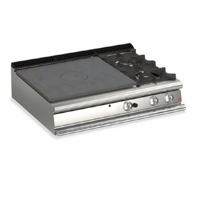 Plaque gaz à poser 2 brûleurs vifs et 1 plaque coup de feu puissance 22,5 kW Plaque gaz à poser 2 brûleurs vifs et 1 plaque coup de feu puissance 22,5 kW