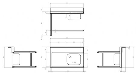 Table d'Entrée 1200x750x900 mm - Combisteel - 7106.0005