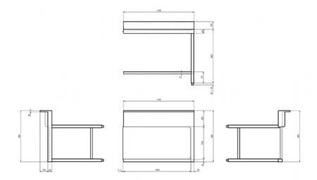 Table d'Entrée 1100x800x900 mm - Combisteel - 7106.1040
