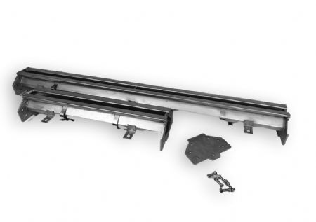 Drain inox 300x265 avec 2 sorties pour gouttire  fente