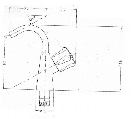 Cuillre  glace vier avec robinet 380x120x150 trou d'vac raccordement  l'eau et tuyau d'vac
