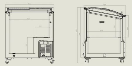Conglateur bahut professionnel vitr 198 l 767x659x879