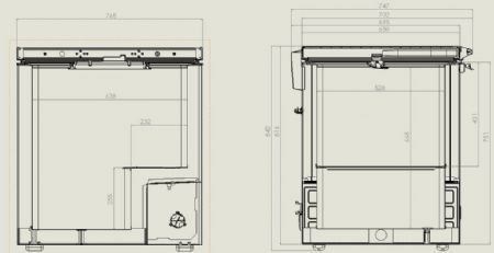 Conglateur bahut professionnel couvercle en inox 202 l 765x743x840