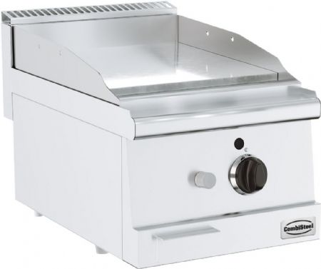 Plaque à snacker pro profondeur 600 Gaz surface chrome lisse 6 kW - Combisteel - 7178.0055