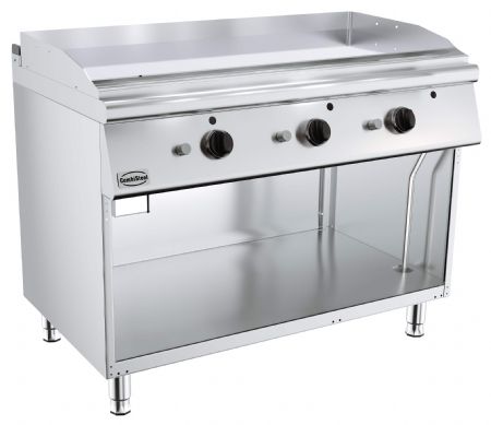 Plaque à snacker gaz sur meuble surface lisse chromée 19,5 kW - Combisteel - 7178.0482
