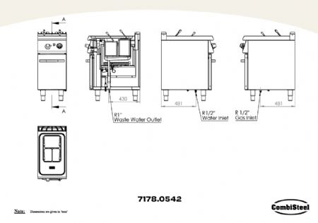 Cuiseur à Pâtes Gaz 18 litres - Combisteel - 7178.0542