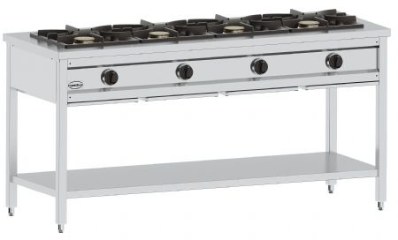 Cuisinière gaz professionnelle sur meuble 4 brûleurs 34 kW - Combisteel - 7178.0610