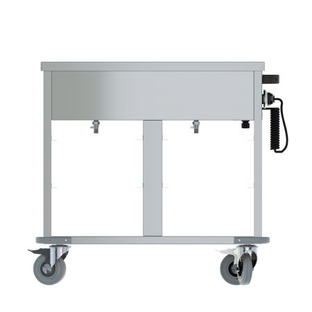 Chariot bain-marie inox professionnel 2x 1/1GN avec tagre inferieure