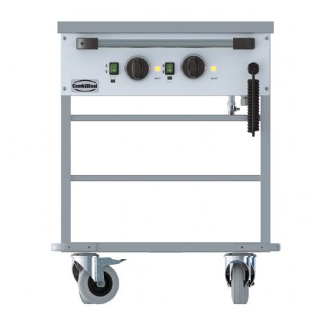 Chariot bain-marie mobile 2 bacs GN 1/1 cuves réglables séparément monophasé - Combisteel - 7178.1155