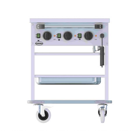 Chariot bain-marie inox professionnel avec tagre inferieure 3x gn1/1