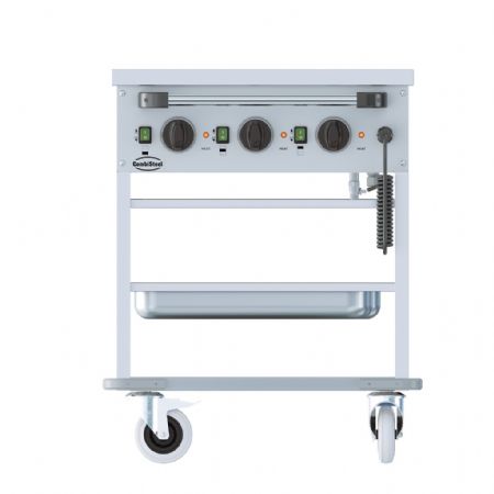 Chariot bain-marie mobile 3 bacs GN 1/1 avec roues freinées - Combisteel - 7178.1160