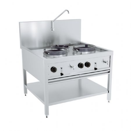 Fourneau wok Gaz 3 feux 43 kW - Combisteel - 7178.1205 Fourneau wok Gaz 3 feux 43 kW - Combisteel - 7178.1205