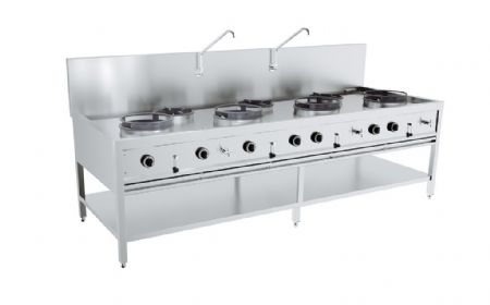 Fourneau wok Gaz 7 feux 95 kW - Combisteel - 7178.1215 Fourneau wok Gaz 7 feux 95 kW - Combisteel - 7178.1215